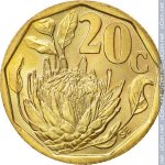 20 центов 1993 г. ЮАР(26) - 385 - реверс