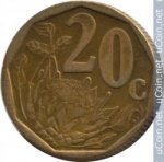 20 центов 1999 г. ЮАР(26) - 385 - аверс