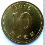 10 вон 2005 г. Корея Южная(12) -1084 - реверс