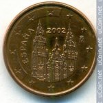 1 цент 2002 г. Испания(10) -12911 - реверс