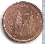1 цент 2006 г. Испания(10) -12911 - реверс