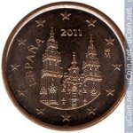 1 цент 2011 г. Испания(10) -12911 - реверс