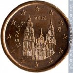 1 цент 2012 г. Испания(10) -12911 - реверс