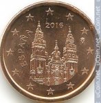 1 цент 2016 г. Испания(10) -12911 - аверс