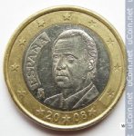 1 евро 2008 г. Испания(10) -12911 - аверс