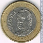 1 евро 2009 г. Испания(10) -12911 - реверс