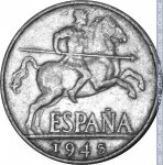 10 сентимо 1945 г. Испания(10) -12911 - аверс
