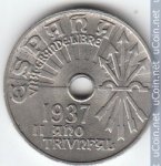 25 сентимо 1937 г. Испания(10) -12911 - реверс