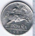 5 сентимо 1941 г. Испания(10) -12911 - реверс
