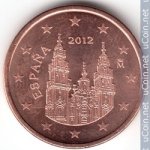 5 центов 2012 г. Испания(10) -12911 - реверс