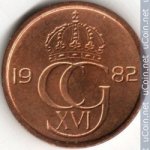 5 эре 1982 г. Швеция(31) - 5354 - реверс