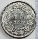 1/2 франка 2010 г. Швейцария(25) -2881 - аверс