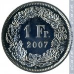1 франк 2007 г. Швейцария(25) -2881 - аверс