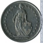 2 франка 1974 г. Швейцария(25) -2881 - реверс