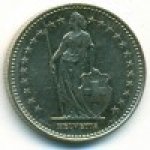 1 франк 1986 г. Швейцария(25) -2881 - реверс
