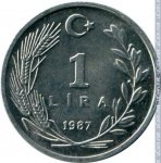 1 лира 1987 г. Турция(23) - 2834 - реверс