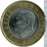 1 лира 2015 г. Турция(23) - 2834 - реверс