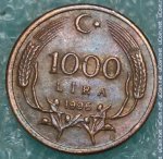 1000 лир 1996 г. Турция(23) - 2834 - реверс