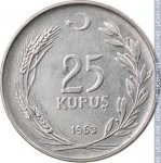 25 кирш 1963 г. Турция(23) - 2834 - реверс