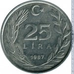 25 лир 1987 г. Турция(23) - 2834 - реверс