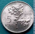 5 кирш 1971 г. Турция(23) - 2834 - реверс