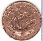 1/2 пенни 1945 г. Великобритания(5) -111711 - реверс