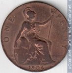 1 пенни 1906 г. Великобритания(5) -111711 - аверс