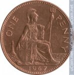 1 пенни 1967 г. Великобритания(5) -111711 - аверс