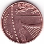1 пенни 2015 г. Великобритания(5) -111711 - реверс