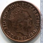 1 пенни 2016 г. Великобритания(5) -111711 - реверс