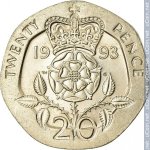 20 пенсов 1993 г. Великобритания(5) -111711 - реверс