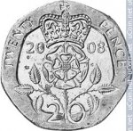 20 пенсов 2008 г. Великобритания(5) -111711 - реверс