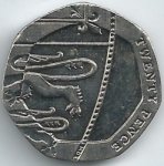 20 пенсов 2015 г. Великобритания(5) -111711 - реверс
