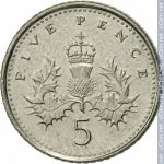 5 пенсов 2000 г. Великобритания(5) -111711 - реверс
