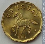 10 сентисимо 1981 г. Уругвай(23) -562 - реверс