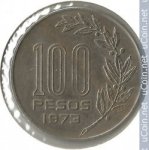 100 песо 1973 г. Уругвай(23) -562 - аверс