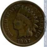 1 цент 1907 г. США(21) - 52935 - реверс