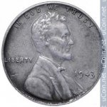 1 цент 1943 г. США(21) - 52935 - реверс