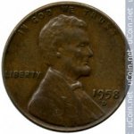 1 цент 1958 г. США(21) - 52935 - реверс