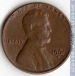 1 цент 1961 г. США(21) - 52935 - реверс