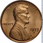 1 цент 1973 г. США(21) - 52935 - аверс