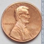 1 цент 1986 г. США(21) - 52935 - реверс