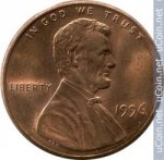 1 цент 1996 г. США(21) - 52935 - реверс