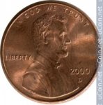 1 цент 2000 г. США(21) - 52935 - реверс