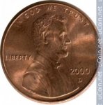 1 цент 2000 г. США(21) - 52935 - реверс