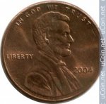 1 цент 2004 г. США(21) - 52935 - реверс