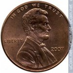1 цент 2007 г. США(21) - 52935 - реверс
