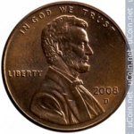 1 цент 2008 г. США(21) - 52935 - реверс