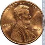 1 цент 2010 г. США(21) - 52935 - реверс