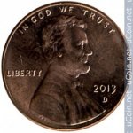 1 цент 2013 г. США(21) - 52935 - реверс